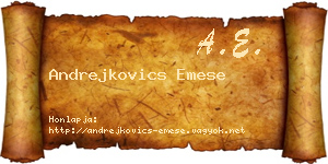 Andrejkovics Emese névjegykártya
